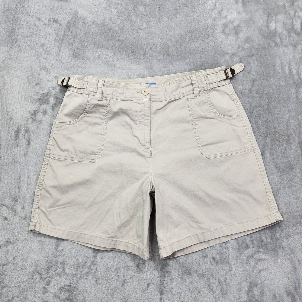 Vintage Classic Elements Shorts Womens 16 Beige Chino Twill Buckle Waist Outdoor